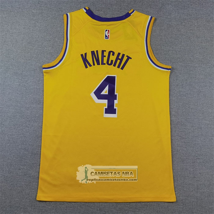 Camiseta Los Angeles Lakers Dalton Knecht NO 4 Icon 2024-25 Amarillo
